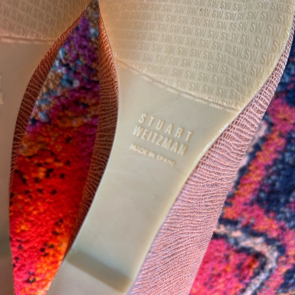 Stuart Weitzman | Women’s tan textured leather tortoise shell Bucalina heels 7.5 - Picture 7 of 16